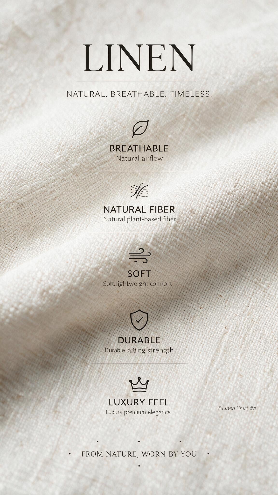 Mandarin Collar Linen Shirt - Off White
