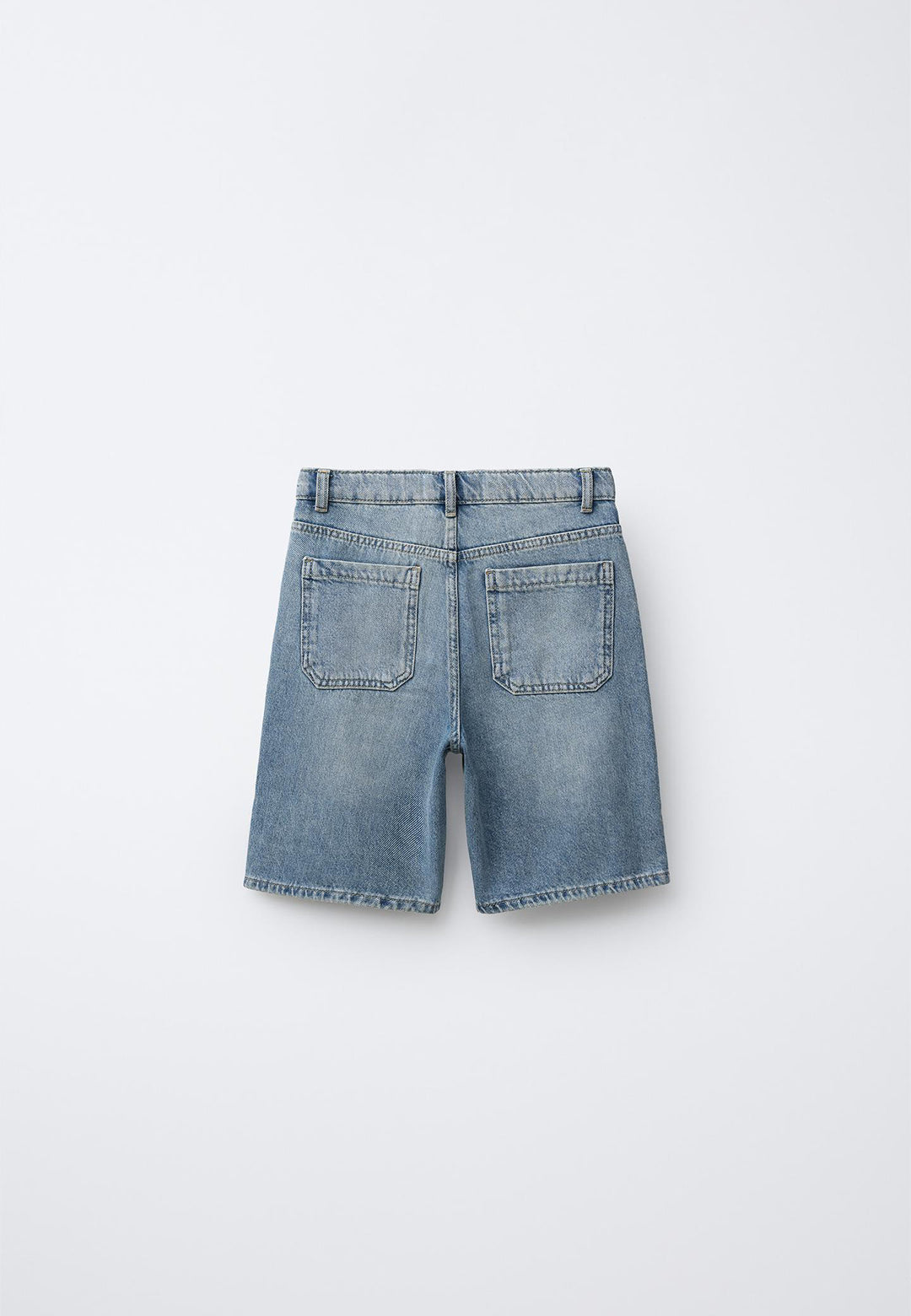 STREETWEAR EMBROIDERED LONG LINE DENIM SHORT - DIRTY BLUE
