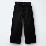 WIDE LEG DENIM JEANS - BLACK