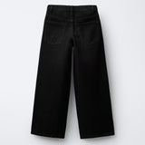 WIDE LEG DENIM JEANS - BLACK