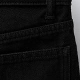 WIDE LEG DENIM JEANS - BLACK