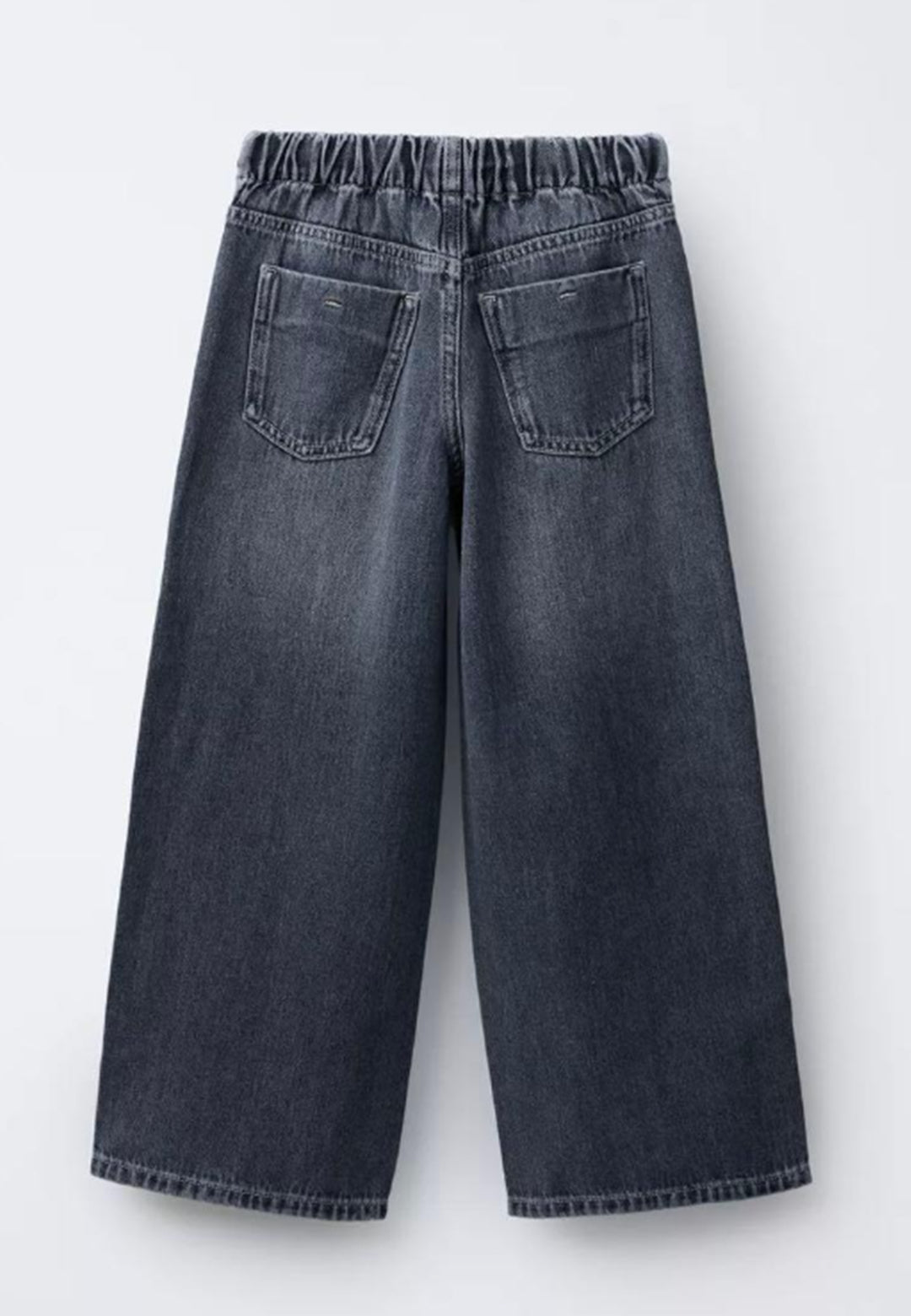 WIDE LEG JEANS WITH DRAWSTRING - DIRTY BLUE