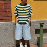 Baggy Denim Bermuda Shorts - Light Blue