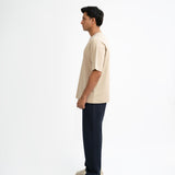 Airy Cotton Oversized T-Shirt - Cream Beige
