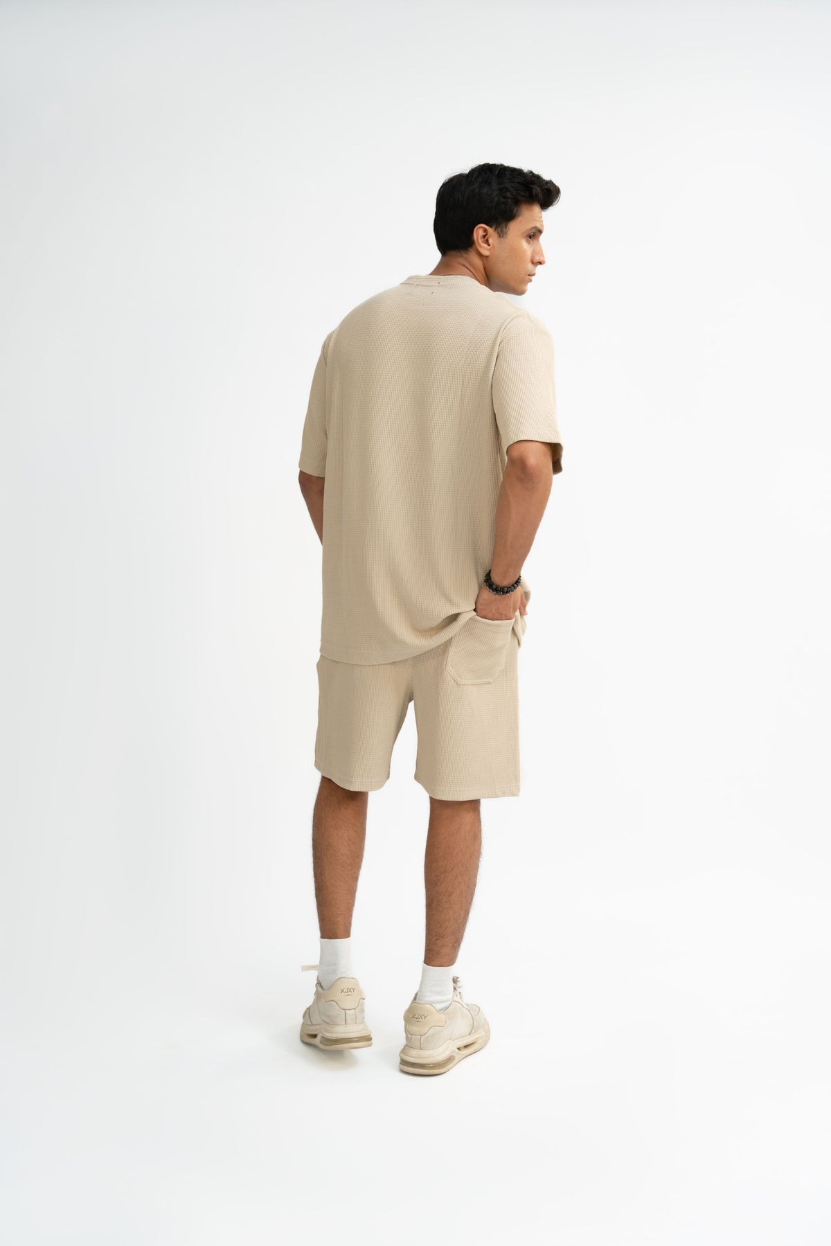Waffle Knit Twin Set - Cream Beige