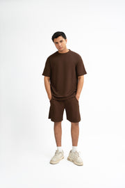 Waffle Knit Twin Set - Chocolate Brown