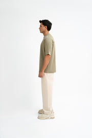 Tapered Fit Sweat Pants - Cream Beige