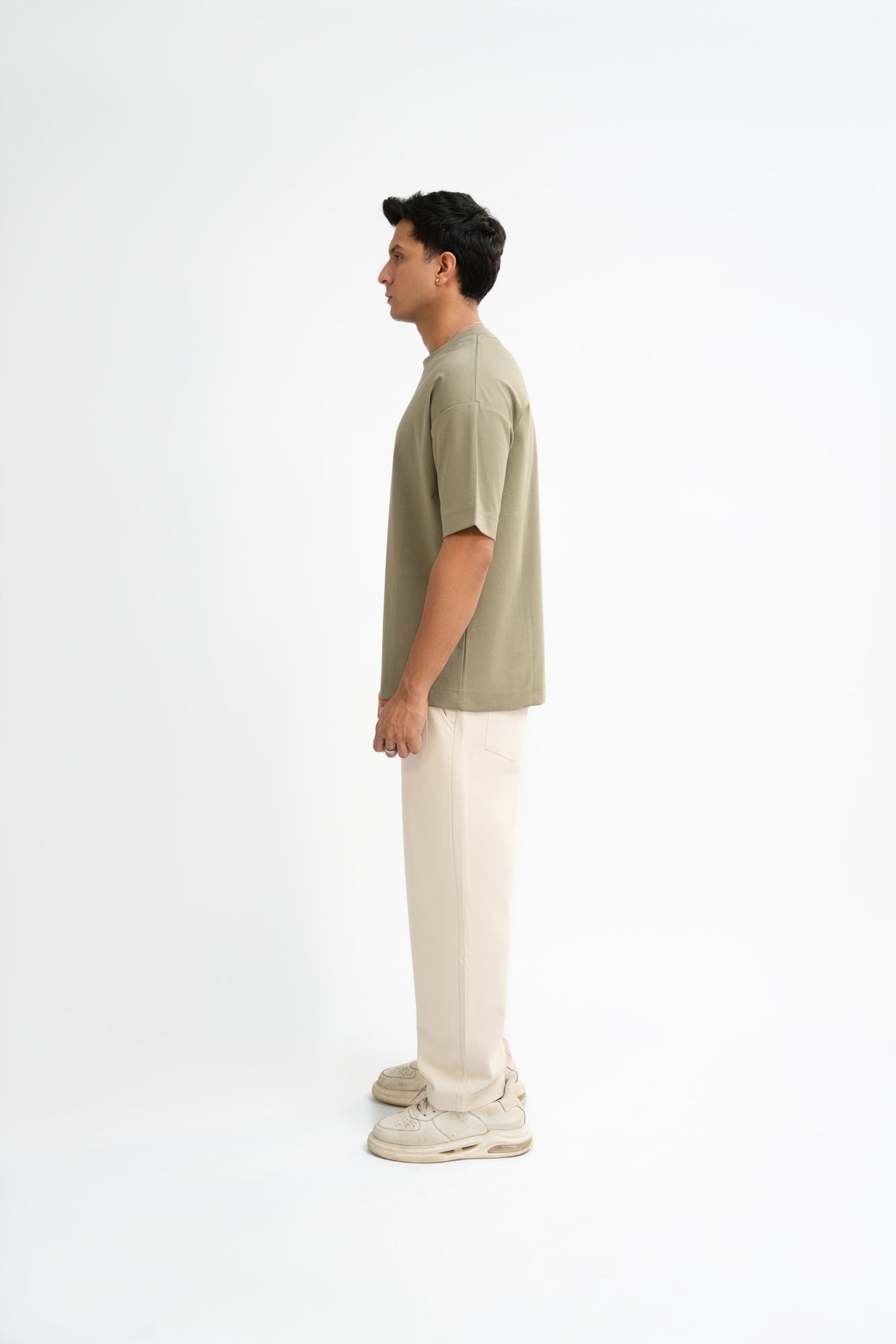 Tapered Fit Sweat Pants - Cream Beige
