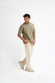Airy Cotton Oversized T-Shirt - Sage Green