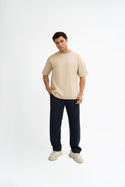 Airy Cotton Oversized T-Shirt - Cream Beige