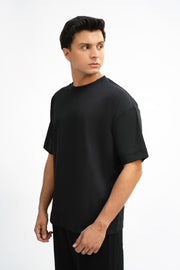 Airy Cotton Oversized T-Shirt - Classic Black