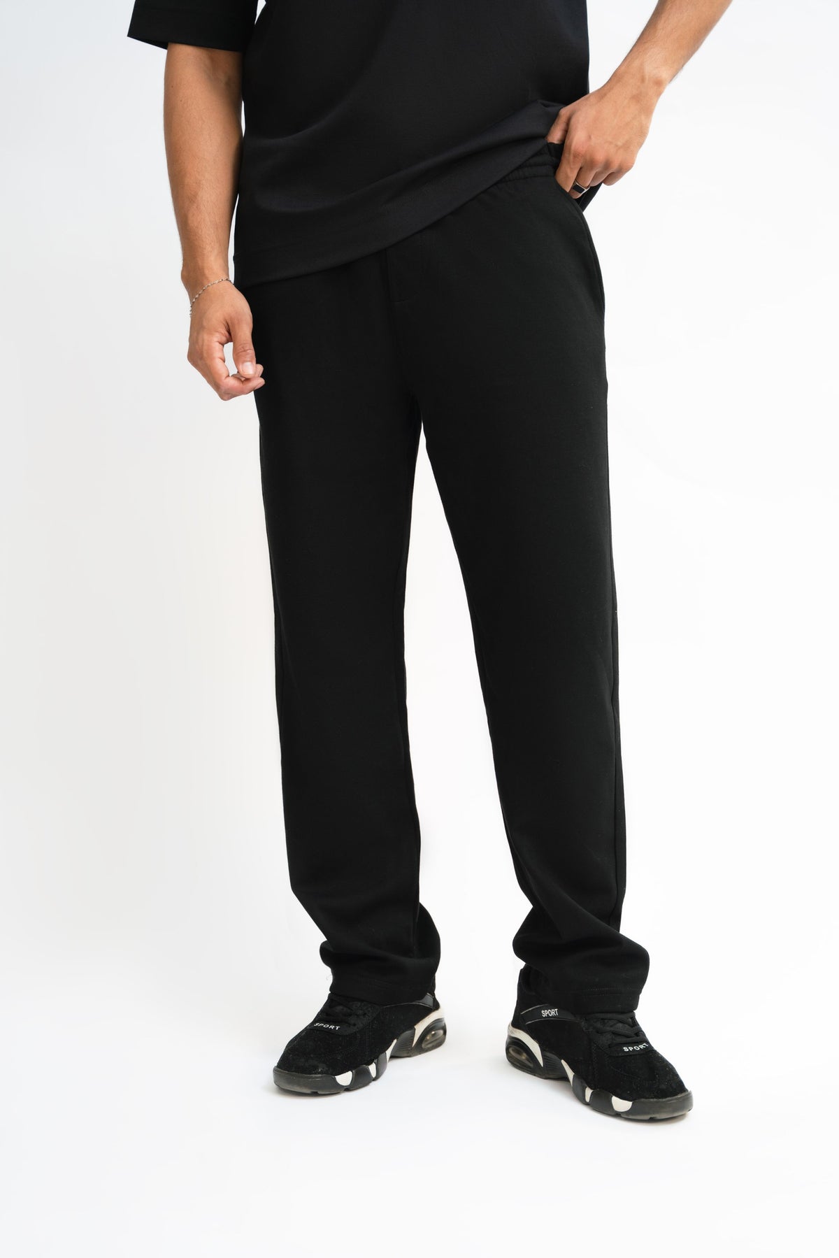 Tapered Fit Sweat Pants - Classic Black