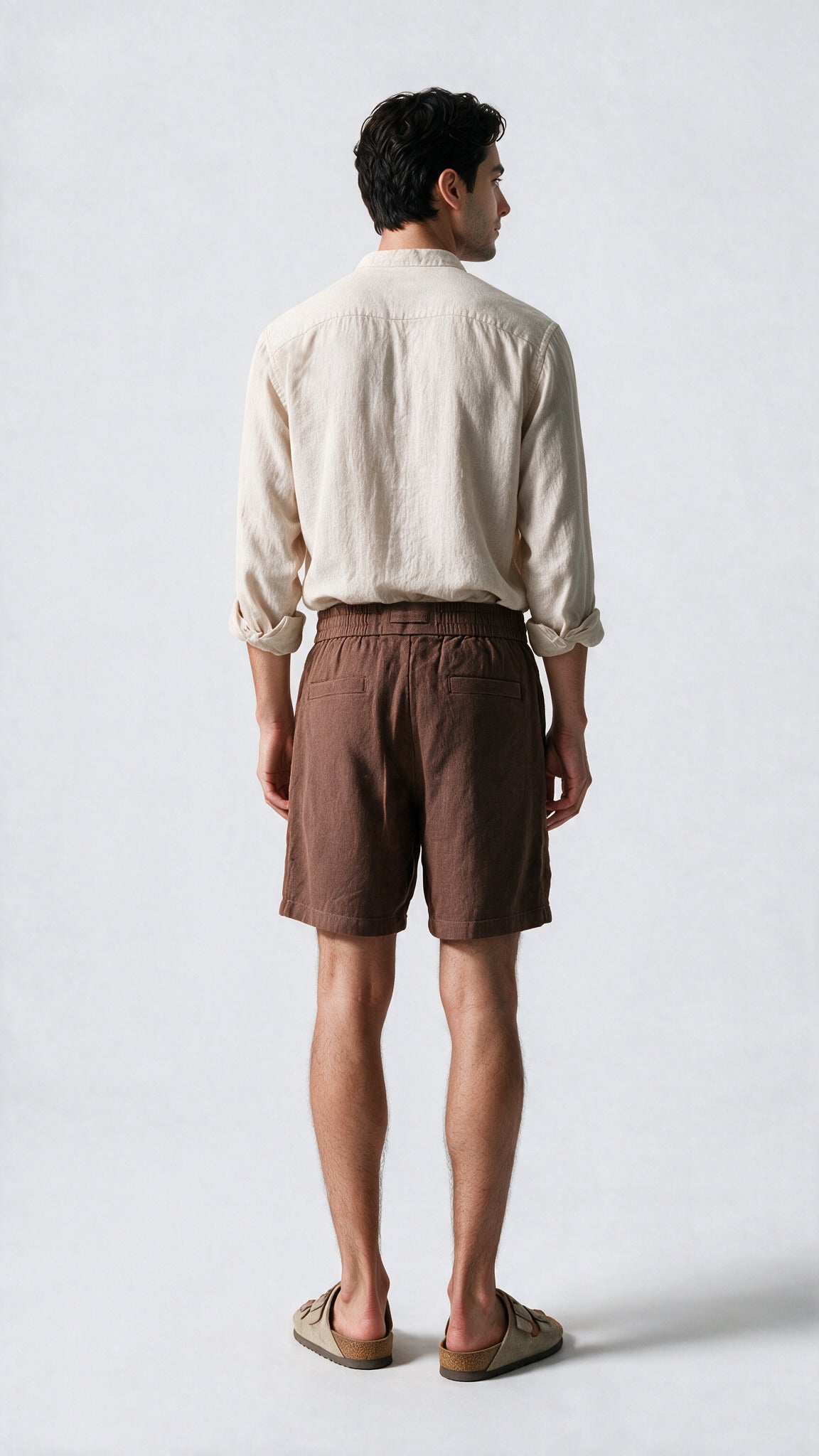 Linen Shorts - Mocha Brown