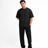 Airy Cotton Oversized T-Shirt - Classic Black