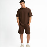 Waffle Knit Twin Set - Chocolate Brown