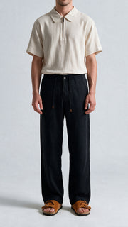 Dress Linen Pant - Black