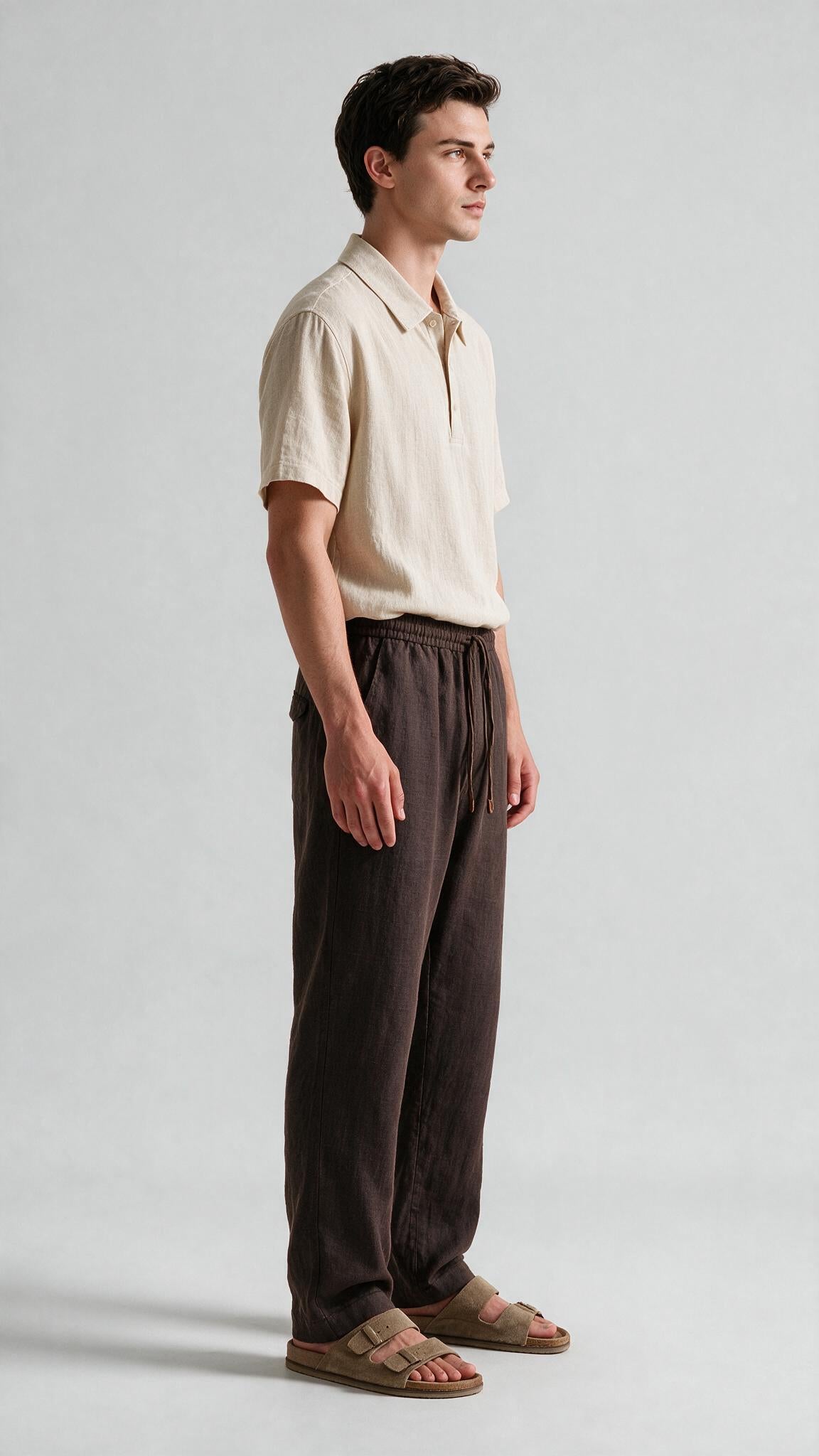 Linen Pant - Walnut Brown