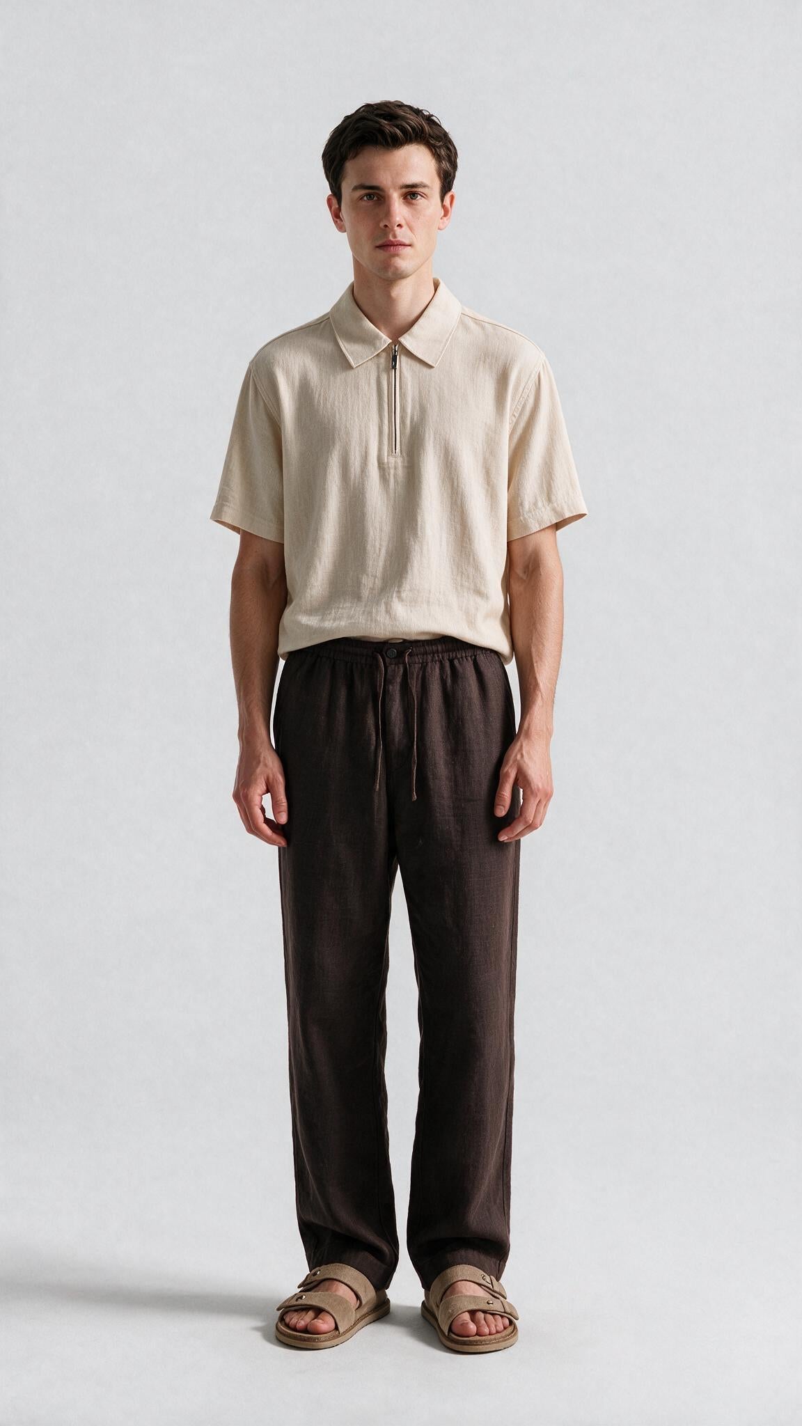 Linen Pant - Walnut Brown