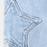 RETRO STAR DENIM SKIRT - ICE BLUE
