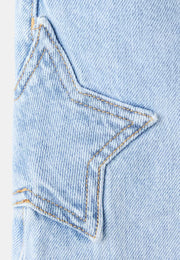 RETRO STAR DENIM SKIRT - ICE BLUE
