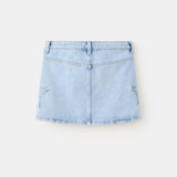 RETRO STAR DENIM SKIRT - ICE BLUE