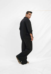 Straight Wide Leg Jeans - Black