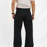 Straight Wide Leg Jeans - Black