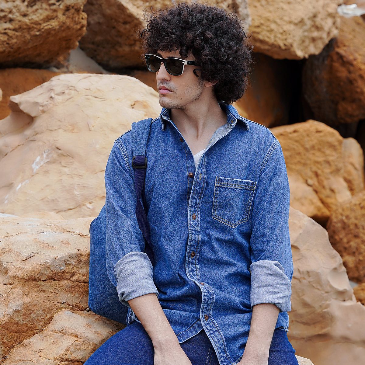 Single Pocket Shirt Blue