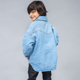 Double Pocket Oversized Shirt (Mid Blue)