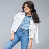 Cropped Jacket With Pleats (White)