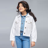 Cropped Jacket With Pleats (White)