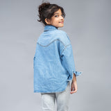 Oversized Deni Shirt With Pockets (Bleach Stone Wash)