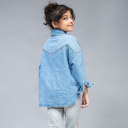 Oversized Deni Shirt With Pockets (Bleach Stone Wash)