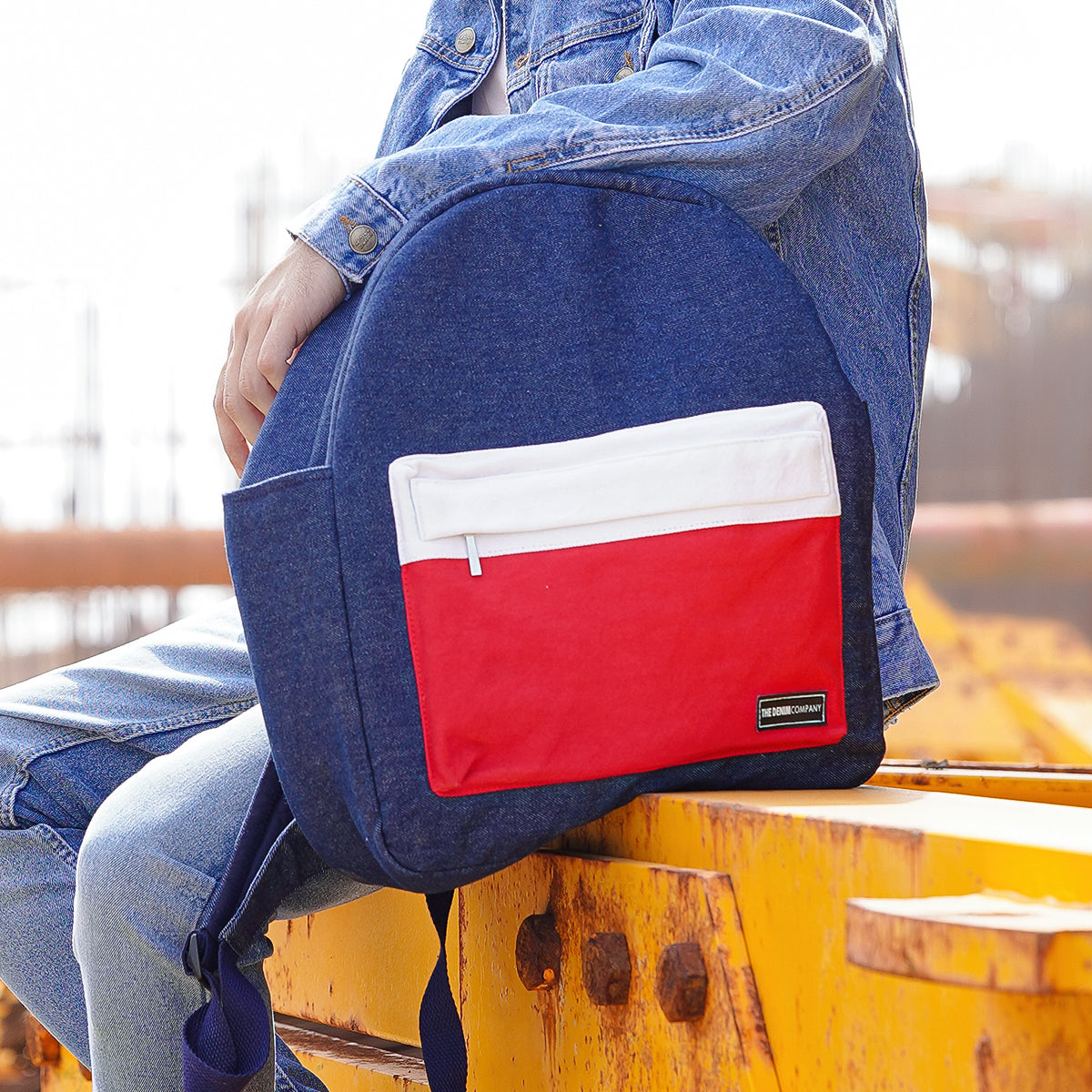 Bag Pack 3 Tone Double  Zipper
